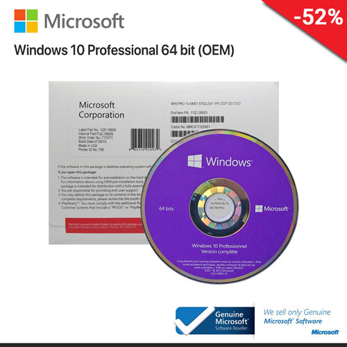 Microsoft Windows 10 Pro 64 Bit System Builder Oem Polredating