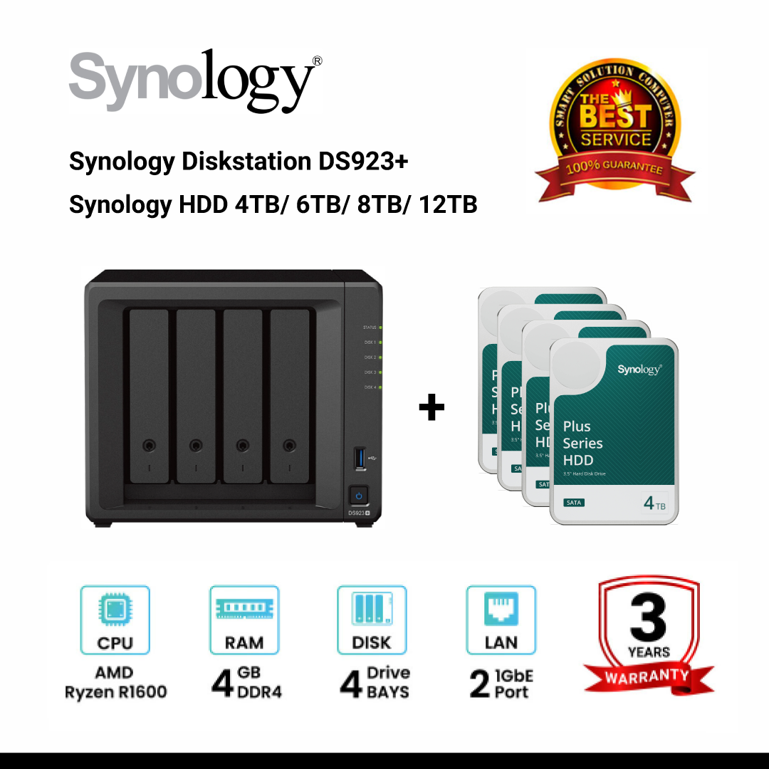 [NEW] Synology DiskStation DS923+ 4-Bay NAS + Synology HDD 4TB / 6TB / 8TB / 12TB