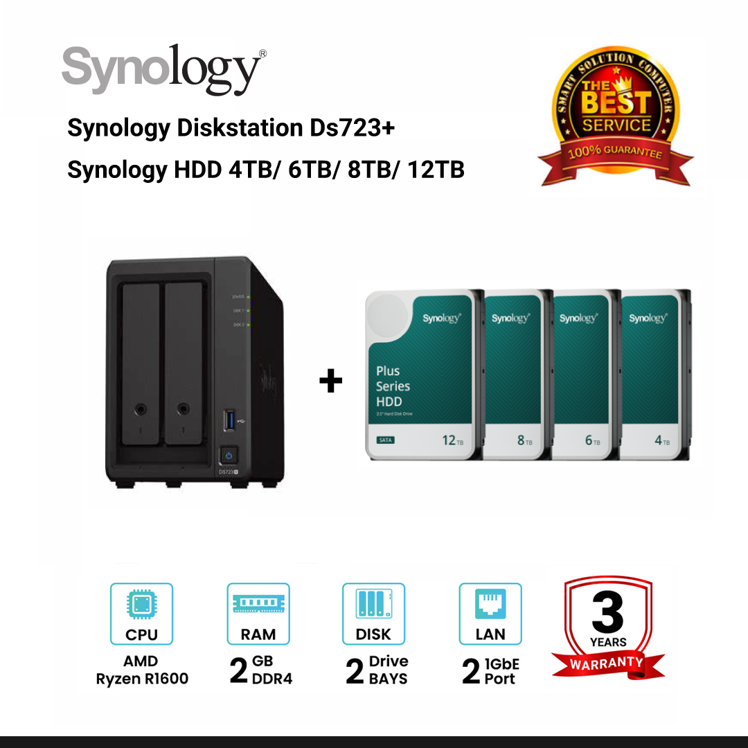 Synology NAS DiskStation DS723+ 2-bay Seagate Ironwolf 8 TB