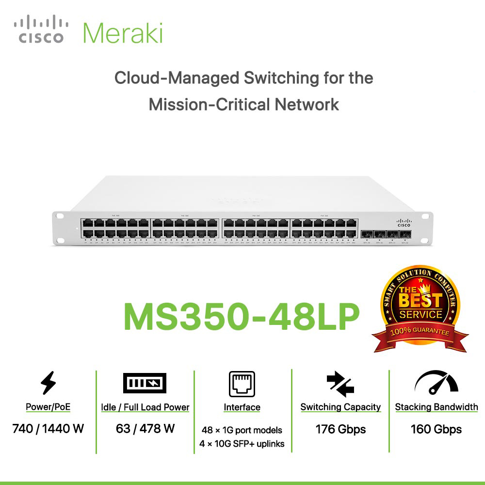 Cisco Meraki MS350-48LP Cloud-Managed Switching for the Mission-Critical Network
