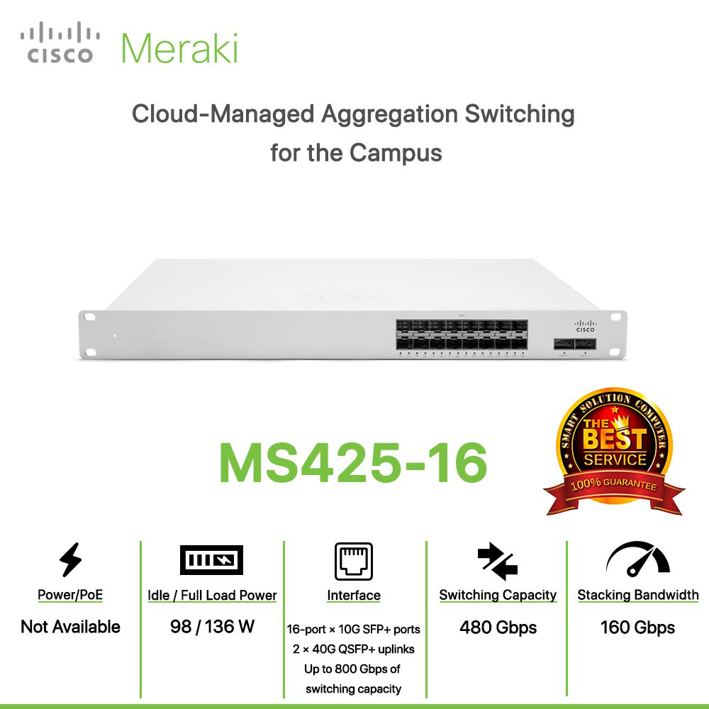 Cisco Meraki MS425-16 Cloud-Managed Aggregation Switching for the Campus