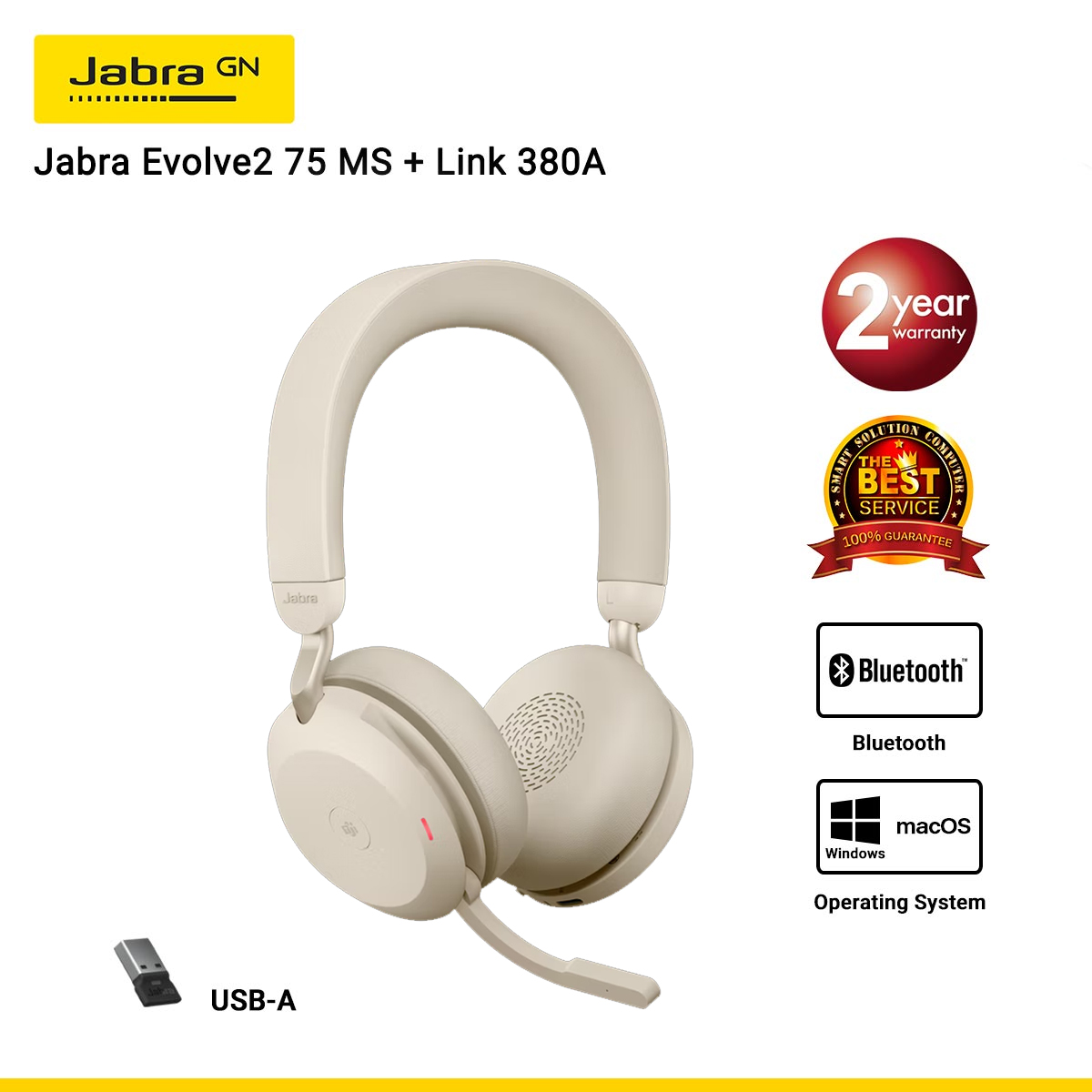 Jabra Evolve2 75 MS + Link 380A Stereo