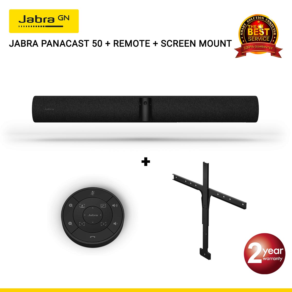 [ใช้โค้ด SMTJBAP501000 ลดเพิ่ม 1,000.-]Jabra PanaCast 50 วิดีโอคอนเฟอเรนซ์บาร์ 4K มุมมอง 180° พร้อม AI สำหรับห้องประชุมขนาดเล็กถึงกลาง