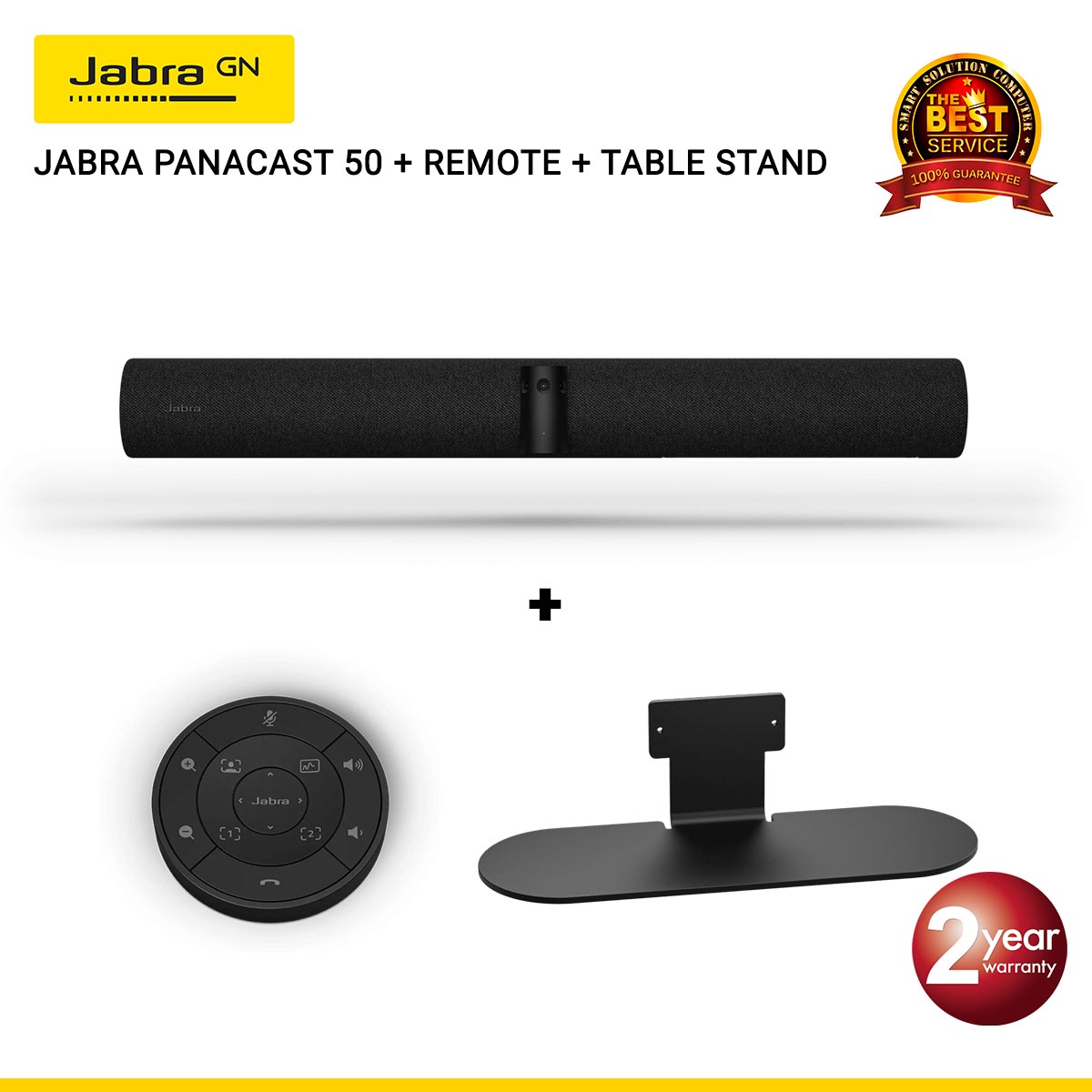 Jabra Panacast 50 180° Panoramic 4K วิดีโอคอนเฟอร์เรนซ์บาร์ สำหรับประชุมขนาดเล็กถึงขนาดกลาง (Black)