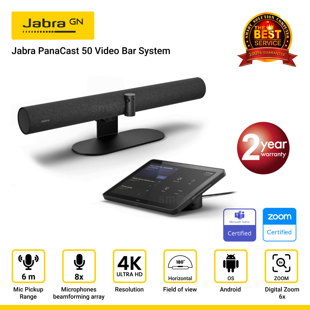 Jabra PanaCast 50 Video Bar System 4K วิดีโอคอนเฟอร์เรนซ์บาร์ + PanaCast Control