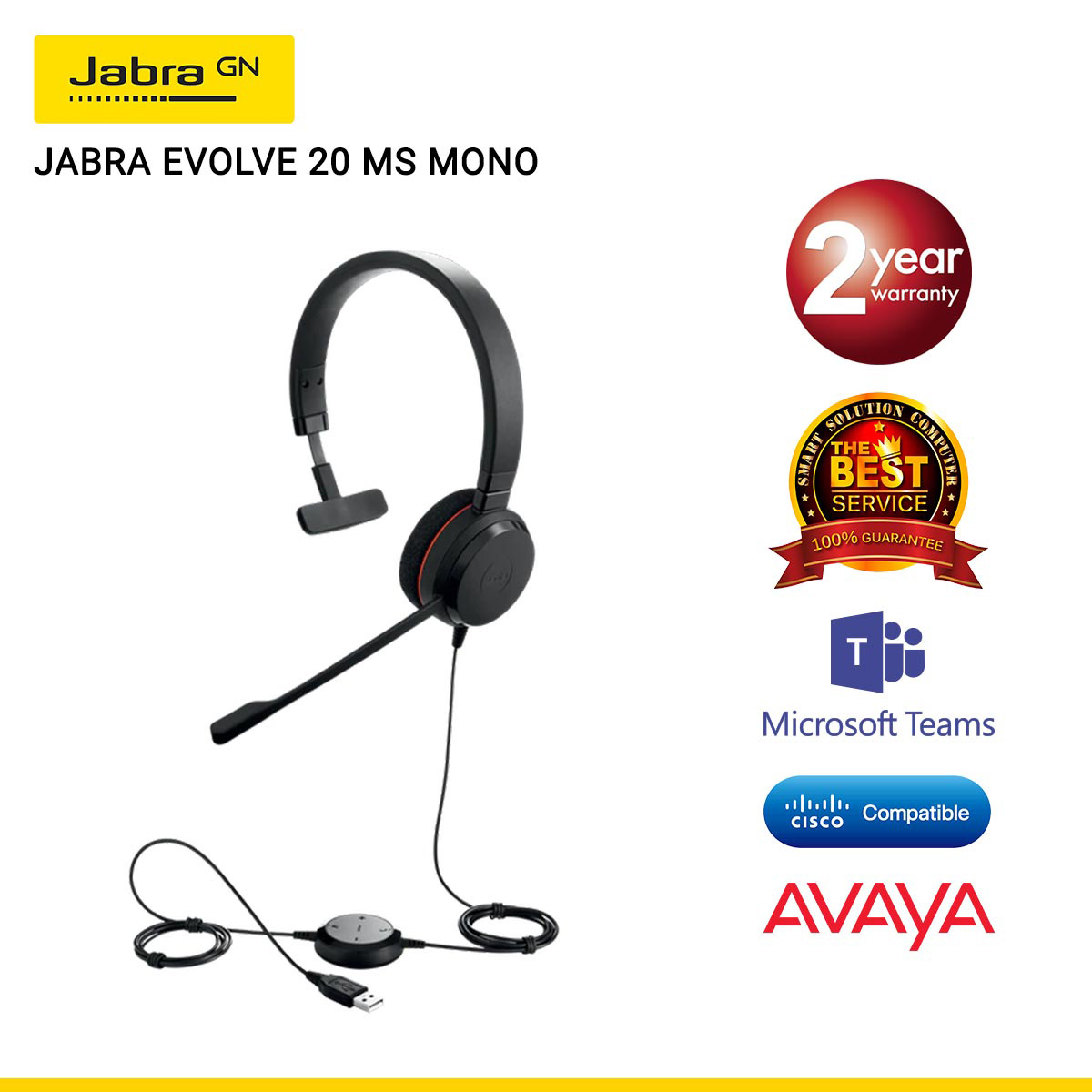 Jabra Evolve 20 MS MONO USB-A (JBA-4993-823-109)
