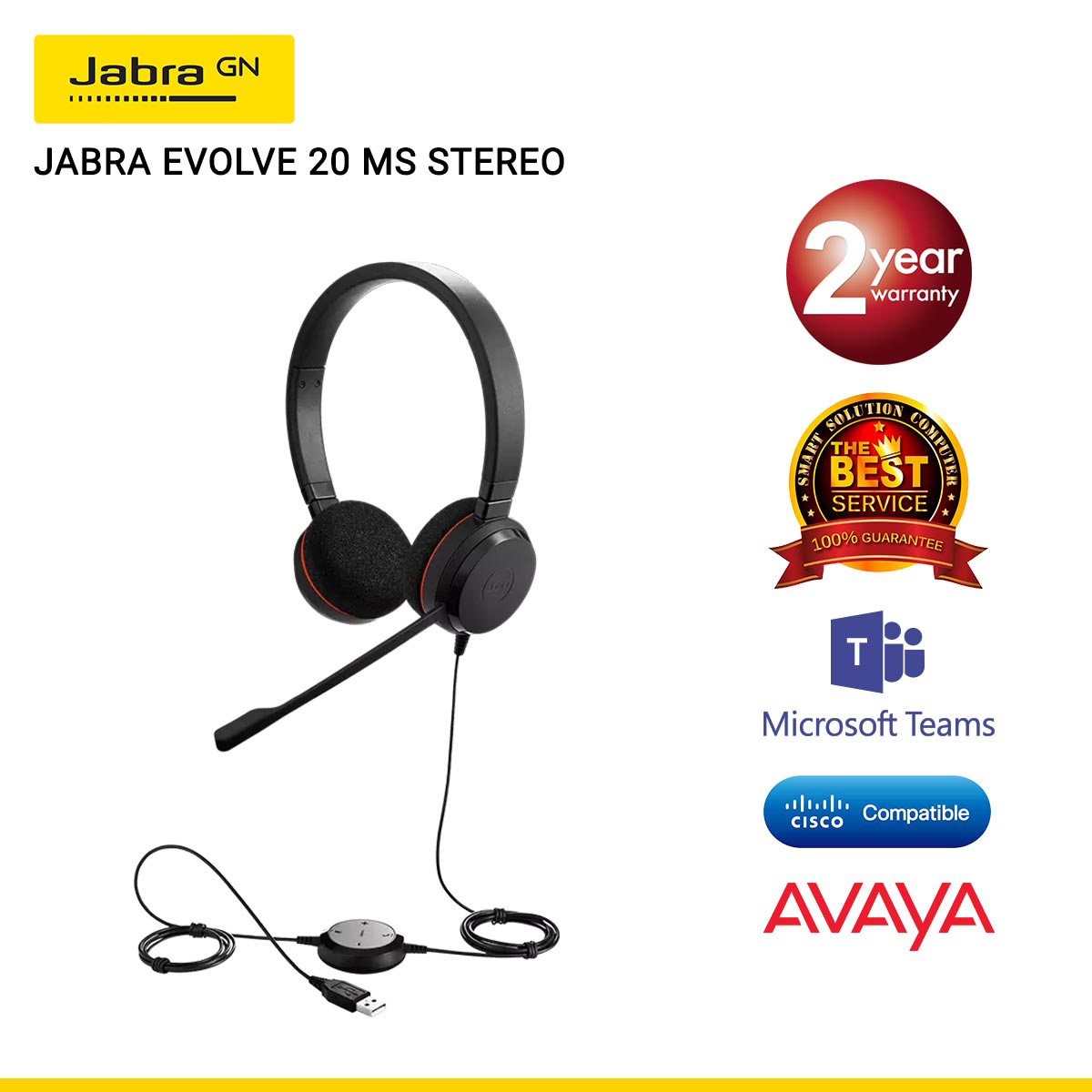 JABRA EVOLVE 20 MS STEREO USB-A (JBA-4999-823-109)
