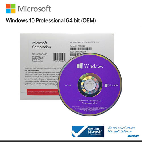 Microsoft Windows 10 Pro 64 Bit ENG (OEM) FQC-08929