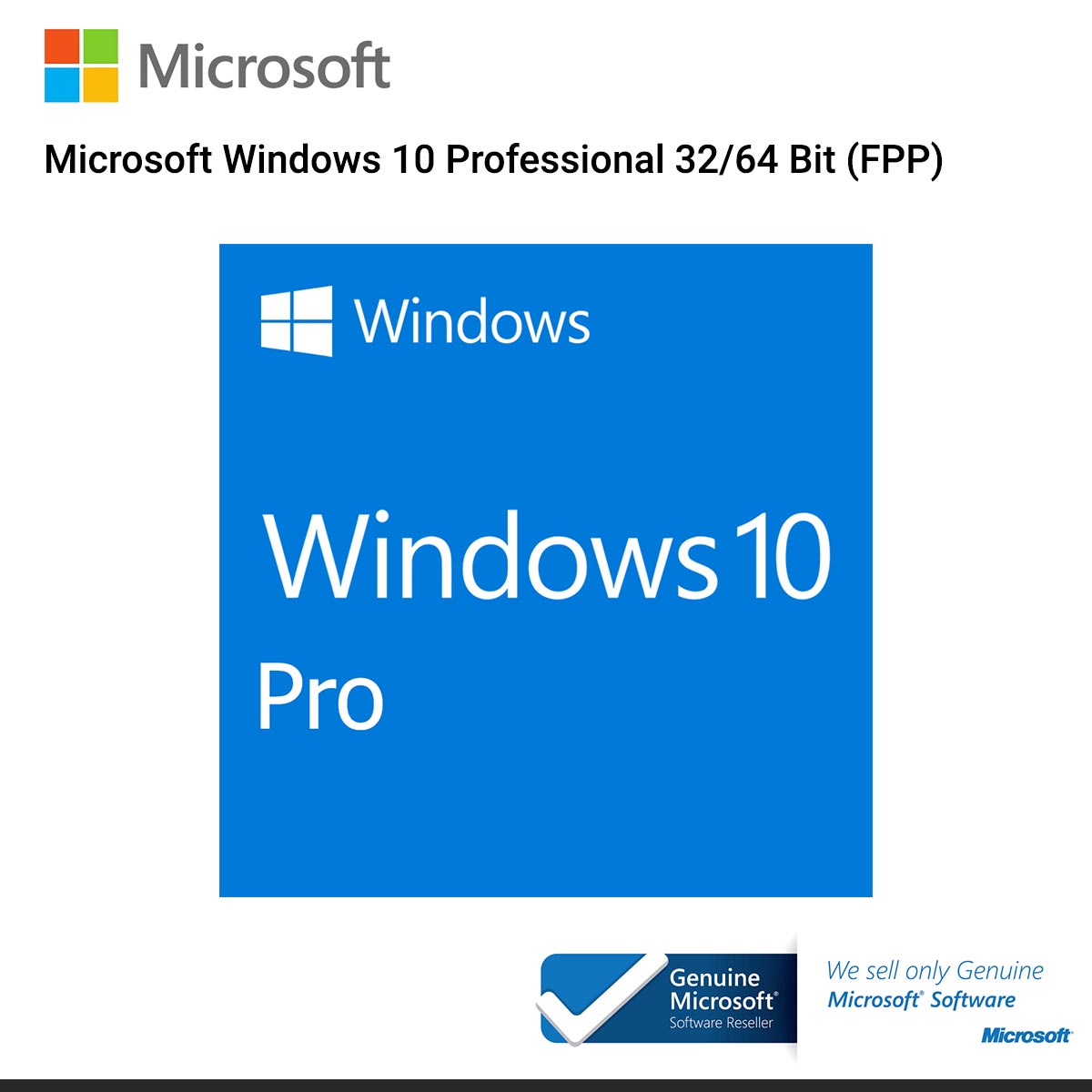 Microsoft Windows 10 Professional (FQC-08789) 32-bit/64-bit Eng Intl USB RS (FPP)