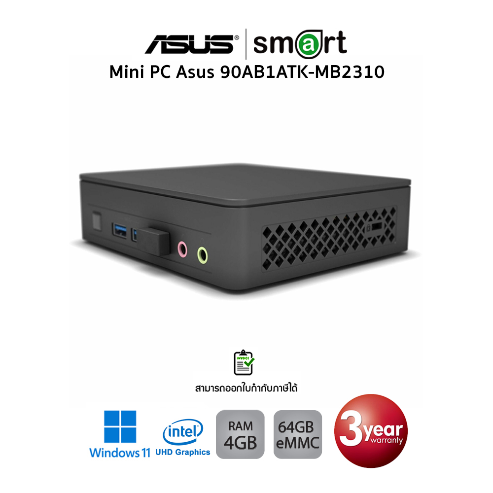 Mini PC Asus BNUC11ATKC20RA1 Desktop Computer 90AB1ATK-MB2310 /UHD Graphics/4GB DDR4/64GB/Win11(Full set)