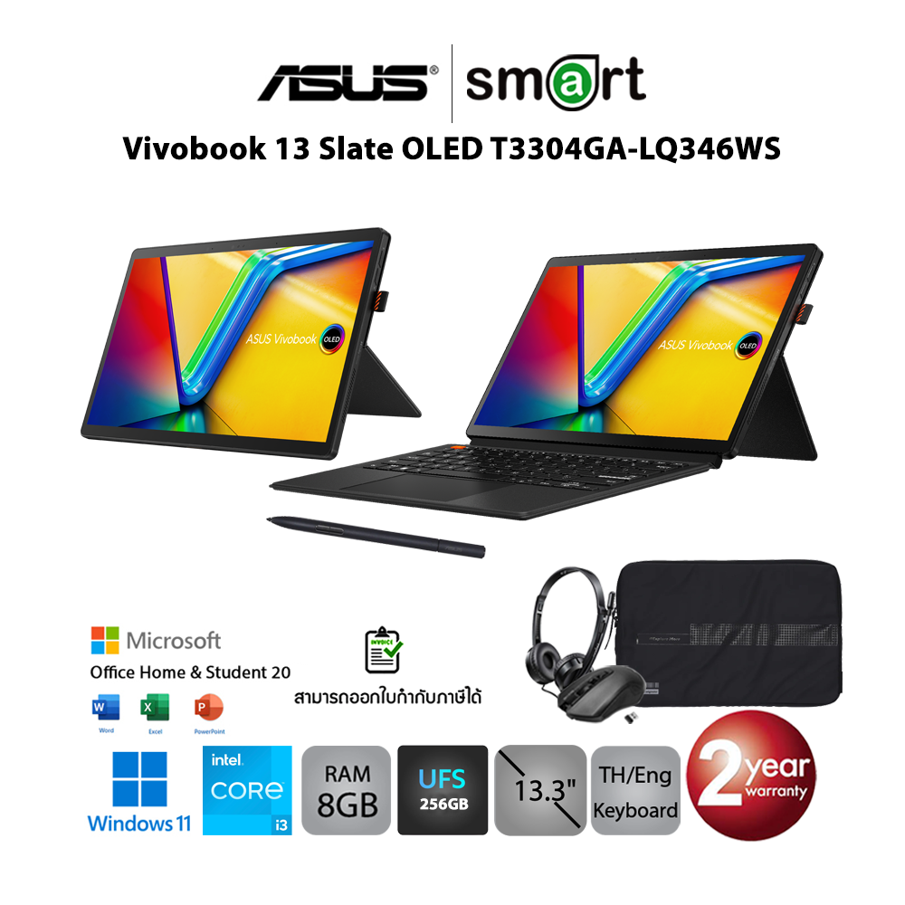 Asus Vivobook 13 Slate OLED T3304GA-LQ346WS i3-N300/8GB/256G UFS/13.3/Win11+Office(Black)