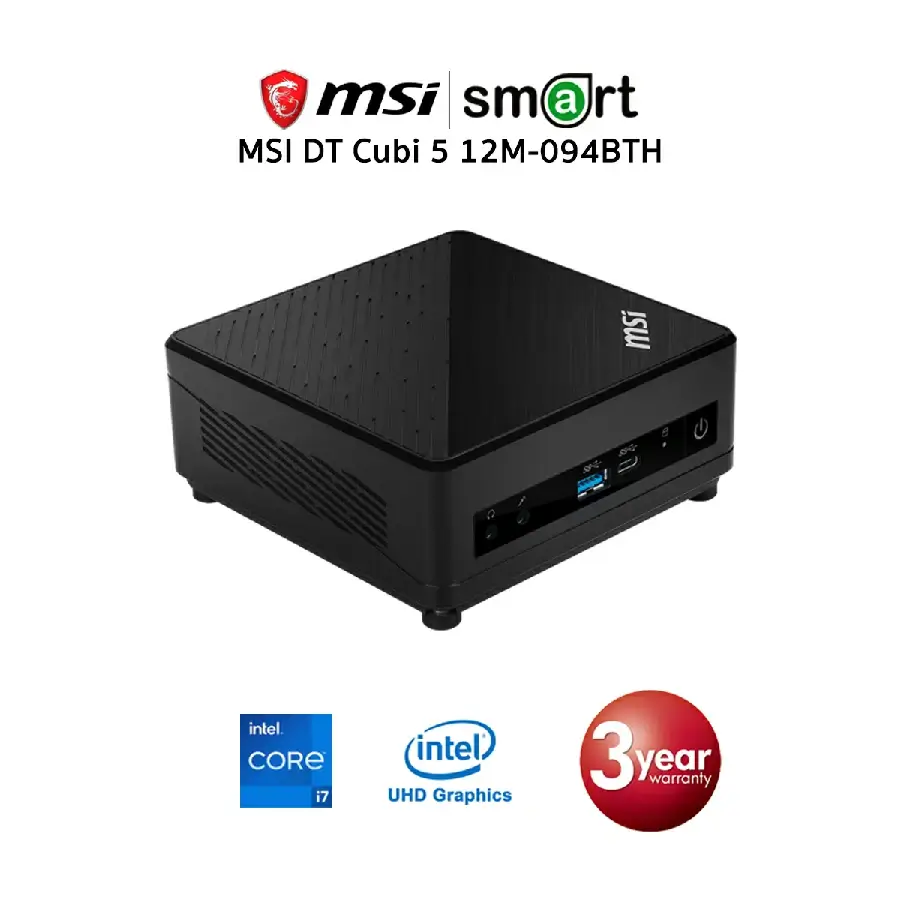 Mini PC MSI Cubi 5 12M-094BTH i7-1255U (Black) (ไม่รวม RAM/SSD/OS)