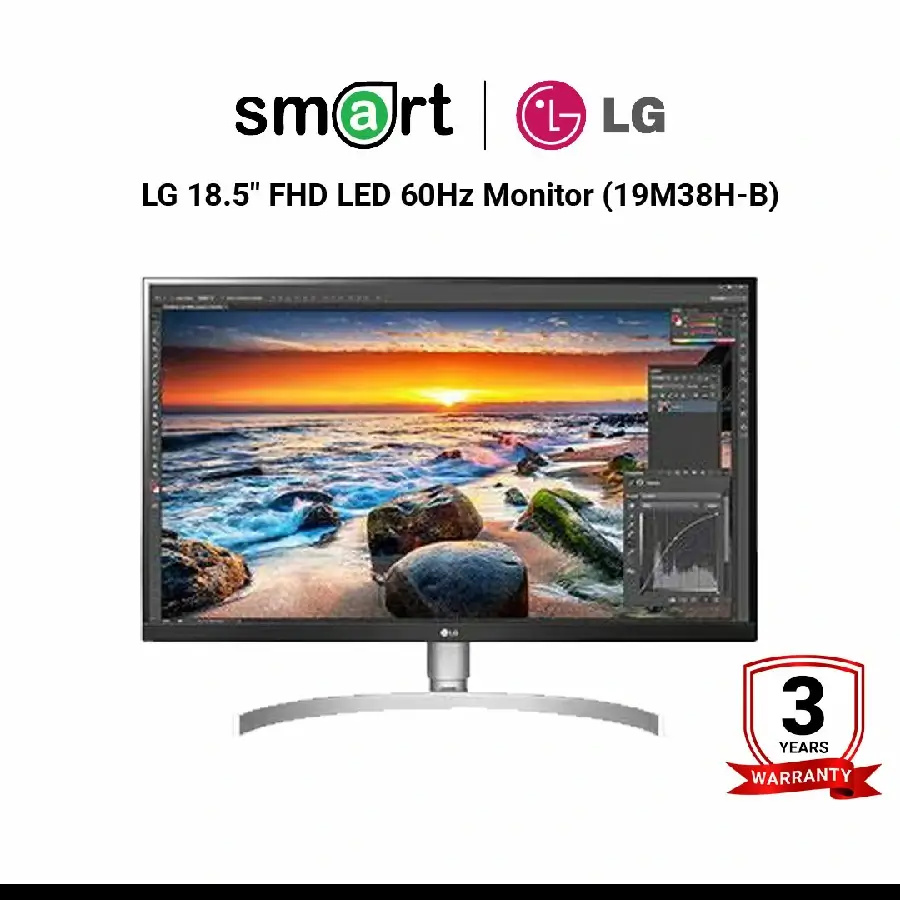 LG 18.5" FHD LED 60Hz Monitor (TN, HDMI) - 19M38H-B