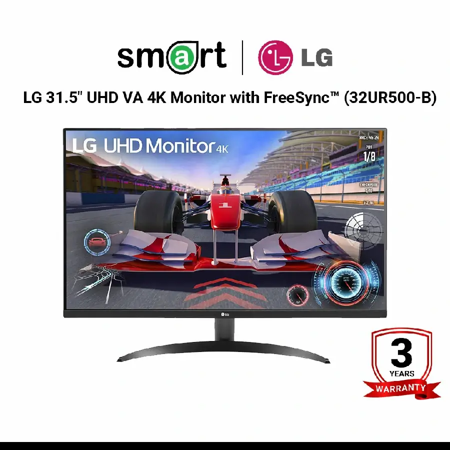 จอมอนิเตอร์  LG 31.5" UHD VA 4K Monitor with FreeSync™ 65Hz (HDMI x2, DisplayPort x1) - 32UR500-B