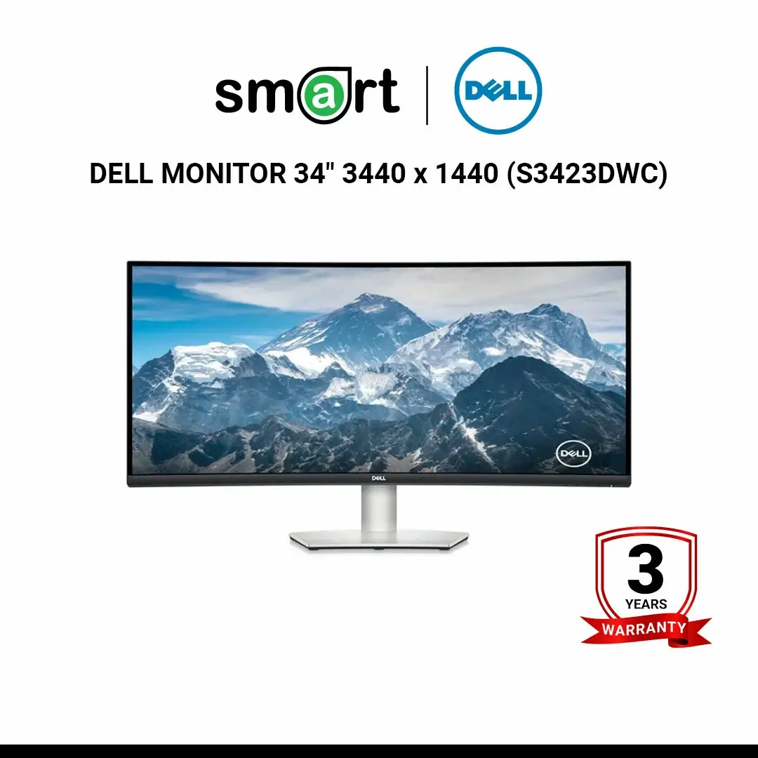 จอมอนิเตอร์  DELL MONITOR 34" (S3423DWC) VA 2K 3440 x 1440 at 100 Hz - LD-S3423DWC
