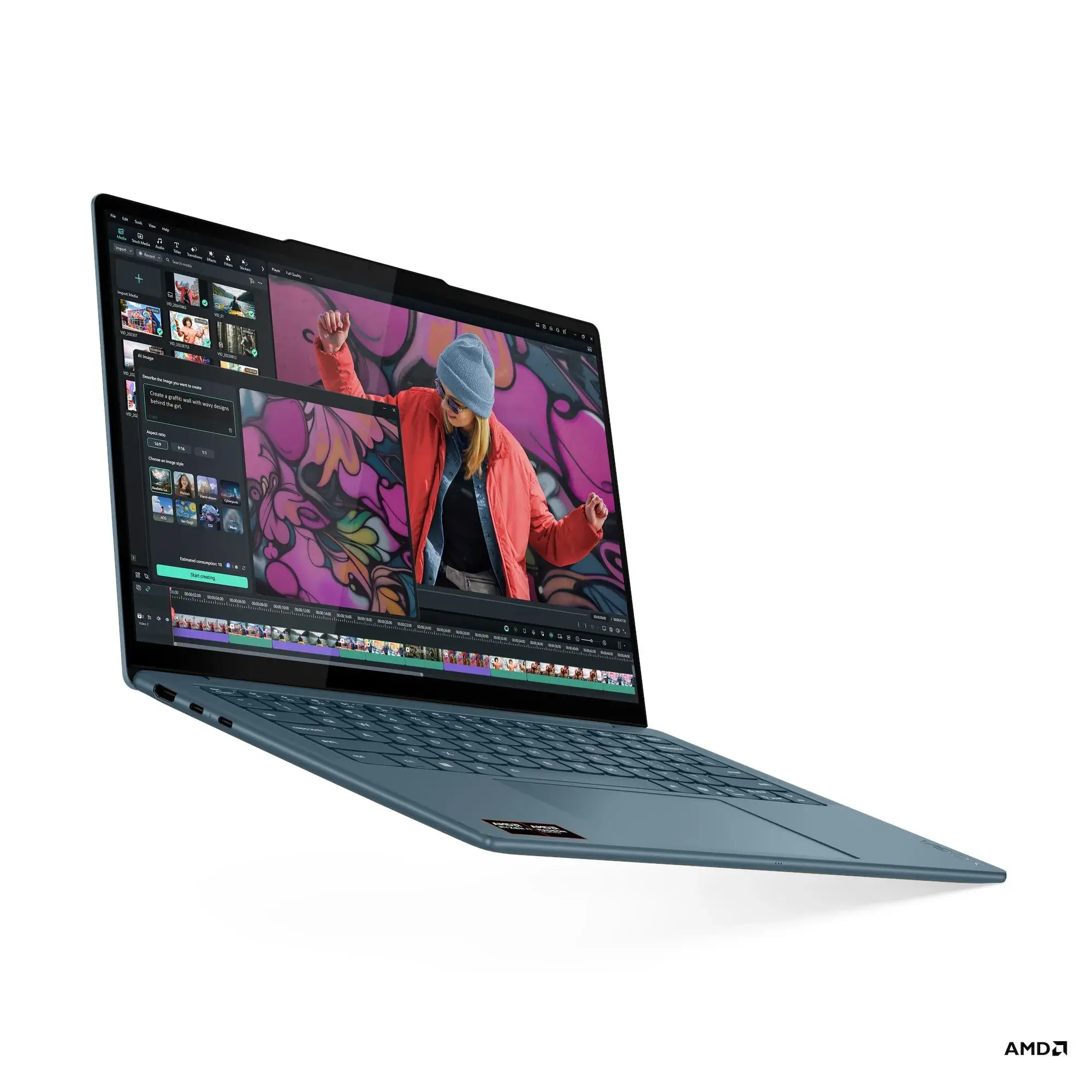 Lenovo Yoga Pro 7 14AKP10 (83JY007KTA) Ryzen AI 7 350/32GB/1TB/Radeon 860M/Win11+Office Home 2024 (Tidal Teal)
