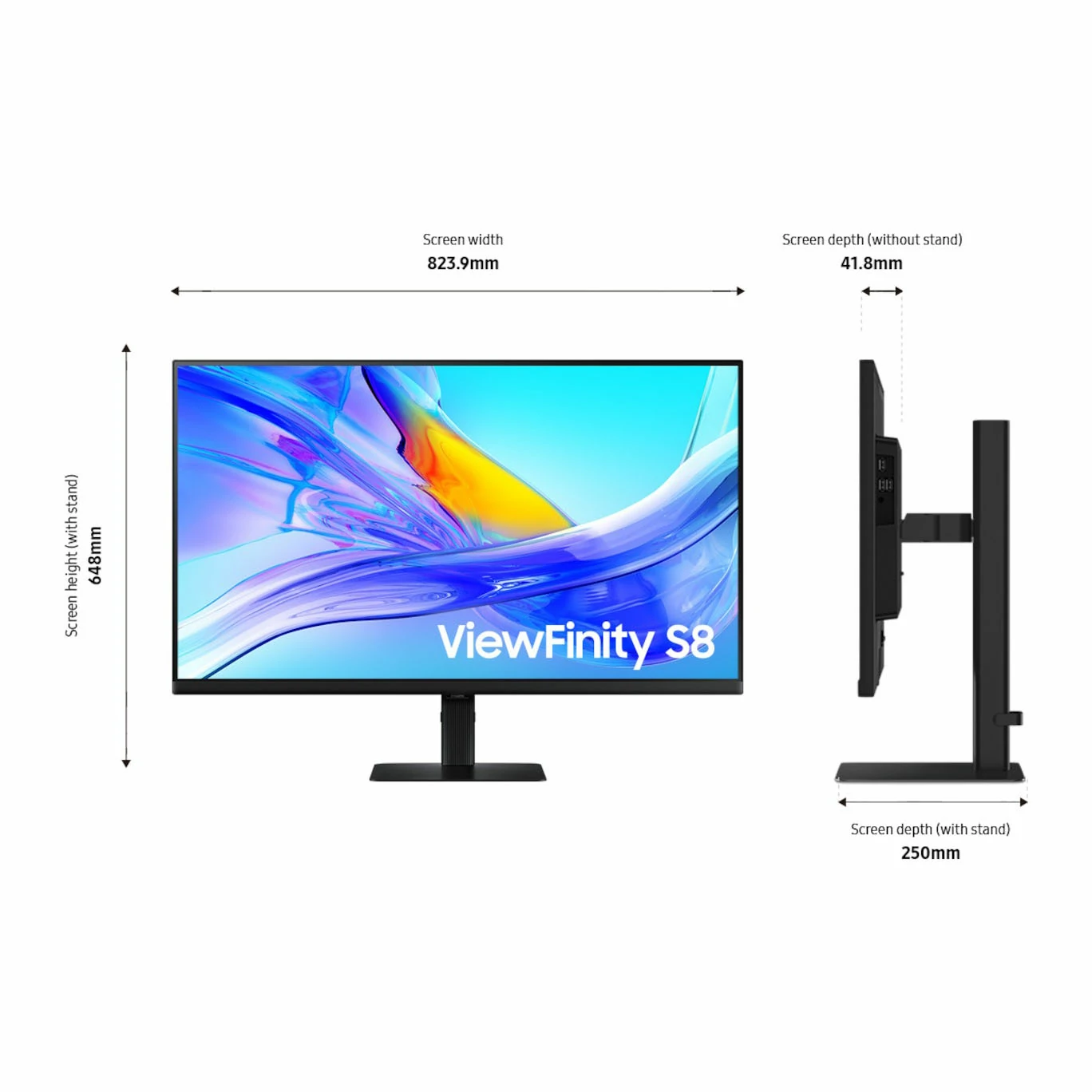 Samsung Monitor 37" ViewFinity S8 VA 4K 60Hz S80UD (LS37D800UAEXXT)