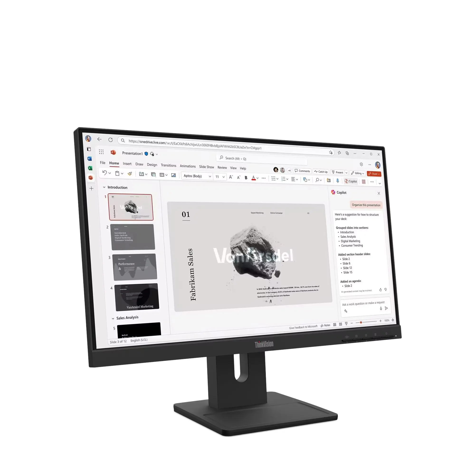 Lenovo ThinkVision E22-40 (64C9MAR6TH) 21.5" FHD 100Hz Monitor HDMI,DP,VGA Port