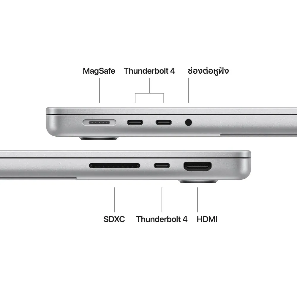 14-inch MacBook Pro: Apple M5 chip with 10‑core CPU and 10‑core GPU, 16GB, 512GB SSD - Silver | กรุณาติดต่อเจ้าหน้าที่เพื่อเช็คสินค้าก่อนทำการสั่งซื้อ