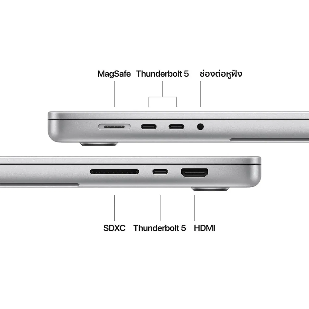 16-inch MacBook Pro: Apple M4 Pro chip with 14‑core CPU and 20‑core GPU, 24GB, 512GB SSD - Silver | กรุณาติดต่อเจ้าหน้าที่เพื่อเช็คสินค้าก่อนทำการสั่งซื้อ