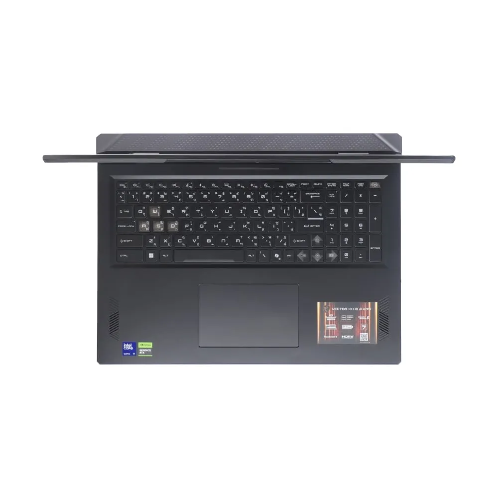 โน๊ตบุ๊ค Notebook MSI Vector 18 HX AI A2XWIG-843TH Core Ultra 9/RTX 5080/32GB/2TB/18"/Win11+Office (Cosmos Gray)