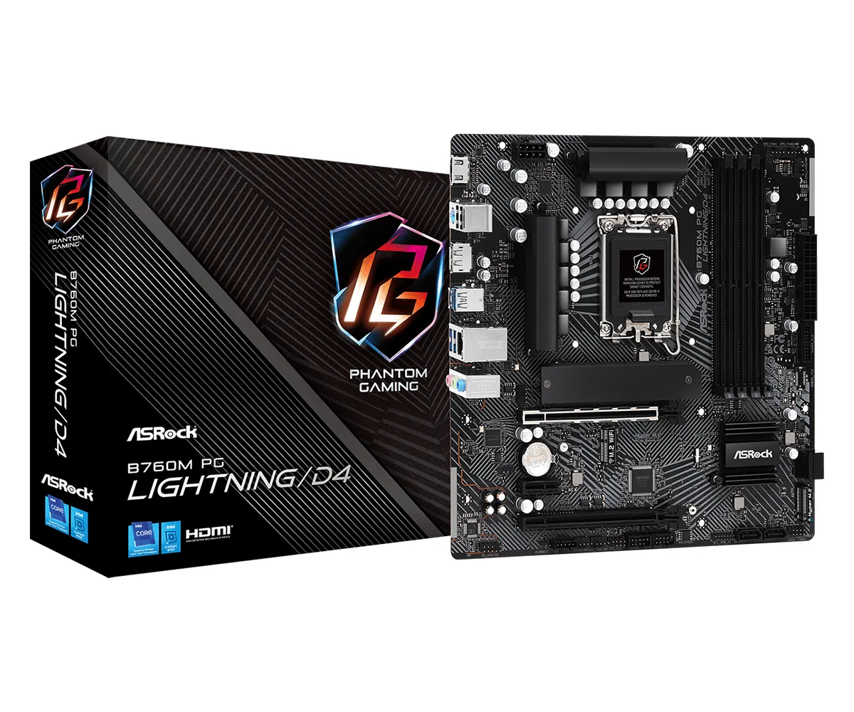 เมนบอร์ด ASROCK MB B760M-PG-LIGHTNING/D4