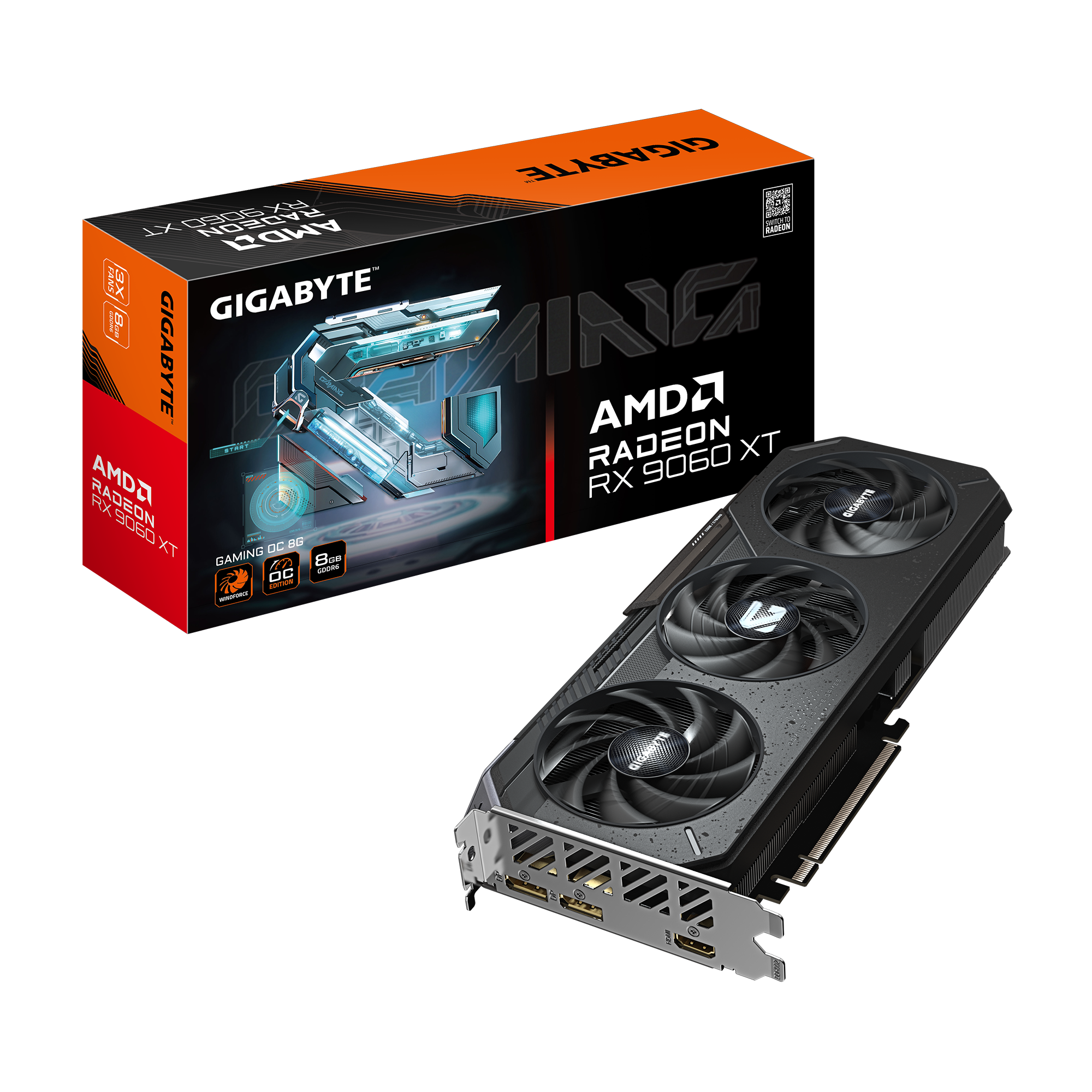 Gigabyte (การ์ดจอ) RADEON RX 9060 XT GAMING OC 8G (GV-R9060XTGAMING OC-8GD) REV 1.0
