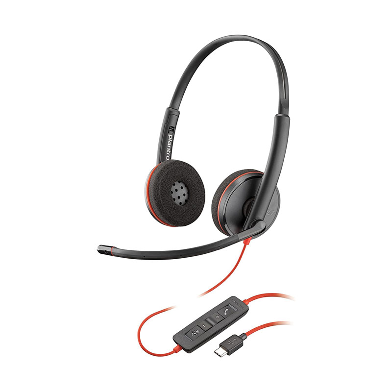 Poly Blackwire 3220 Stereo USB-C Headset +USB Adapter