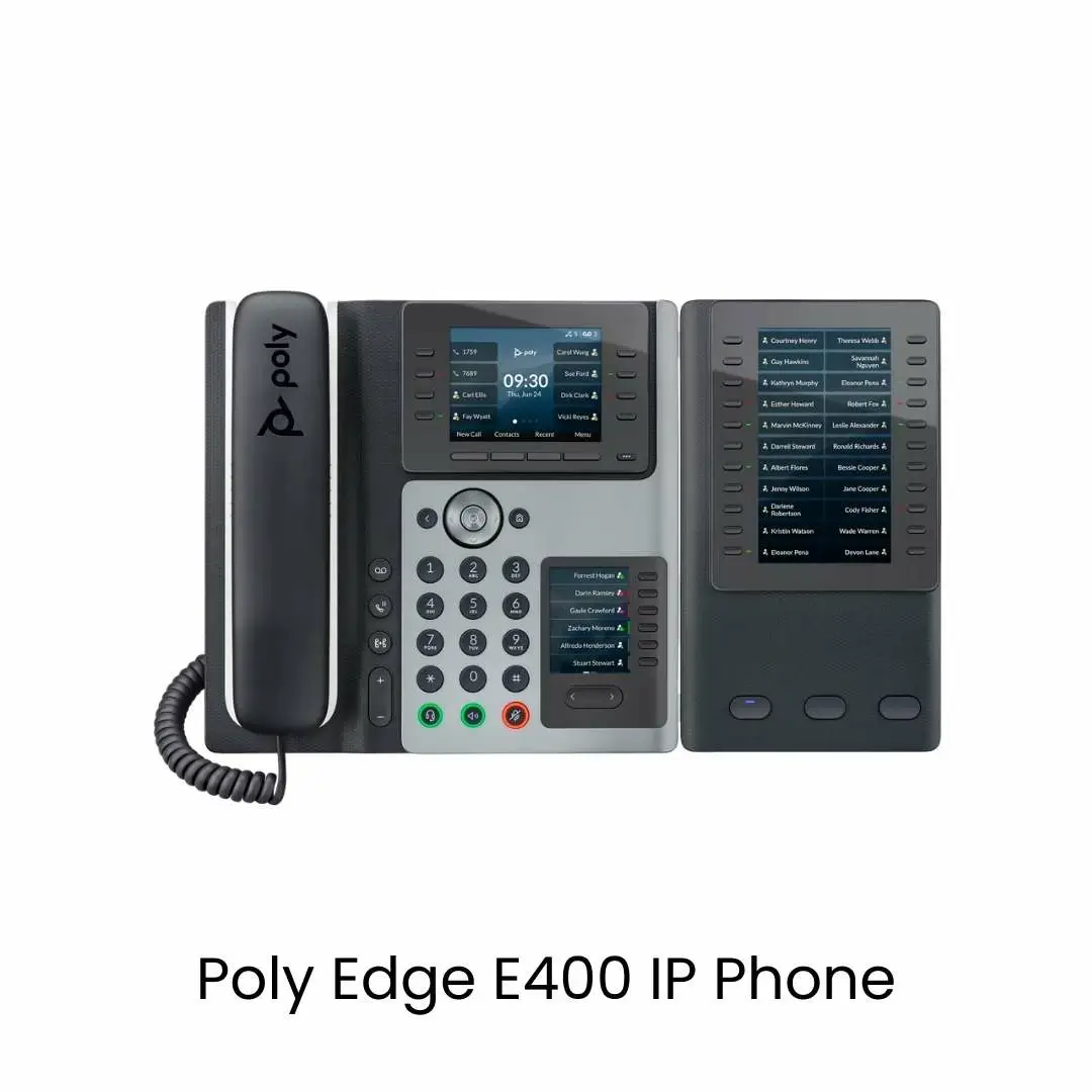 Poly Edge E400 IP Phone and PoE-enabled