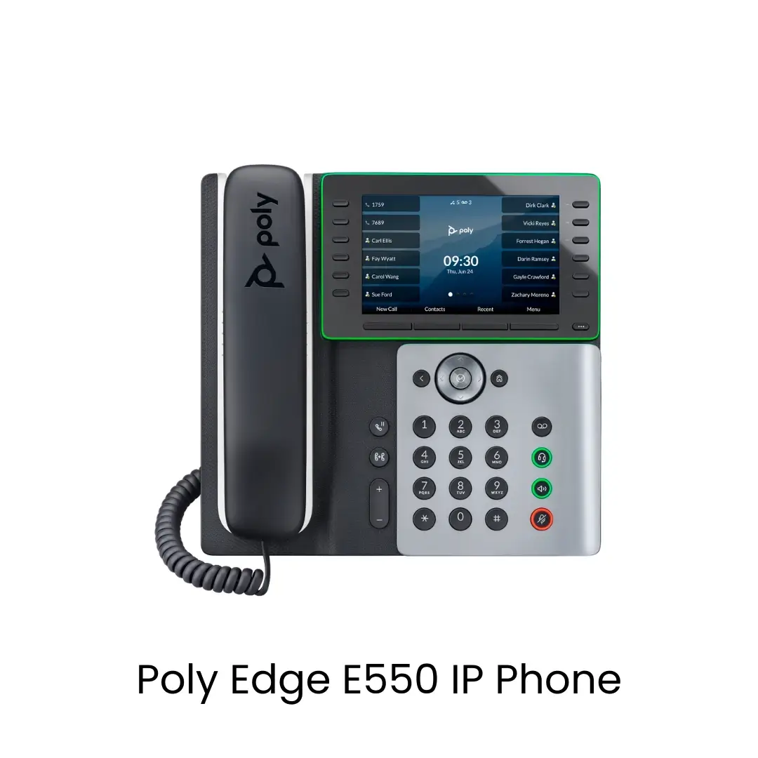 Poly Edge E550 IP Phone and PoE-enabled