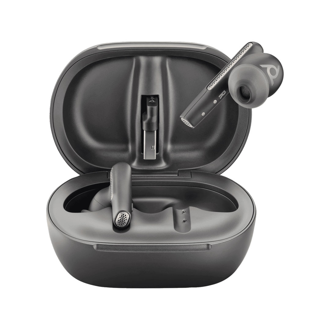 Poly Voyager Free 60+ UC M Carbon Black Earbuds +BT700 USB-C Adapter +Touchscreen Charge Case