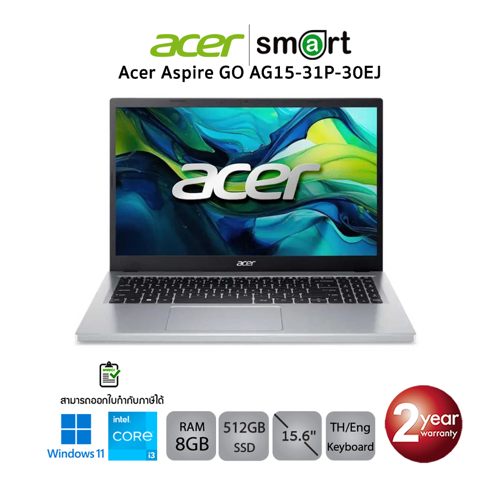 Notebook Acer Aspire GO AG15-31P-30EJ i3-N305/UHD Graphics/8GB/512GB/15.6"/Win11 (SILVER)