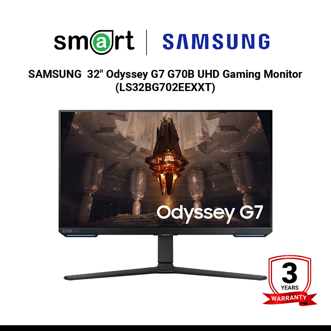 SAMSUNG  32" Odyssey G7 G70B UHD 4K 144Hz Gaming Monitor (IPS, HDMI, DP, SPK) - LS32BG702EEXXT