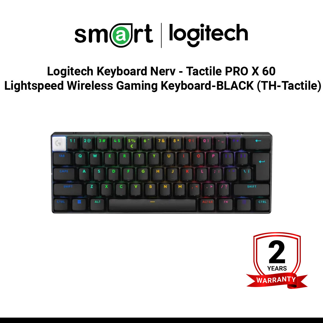 Logitech Keyboard Nerv - Tactile PRO X 60 Lightspeed Wireless Gaming Keyboard-BLACK (TH-Tactile)