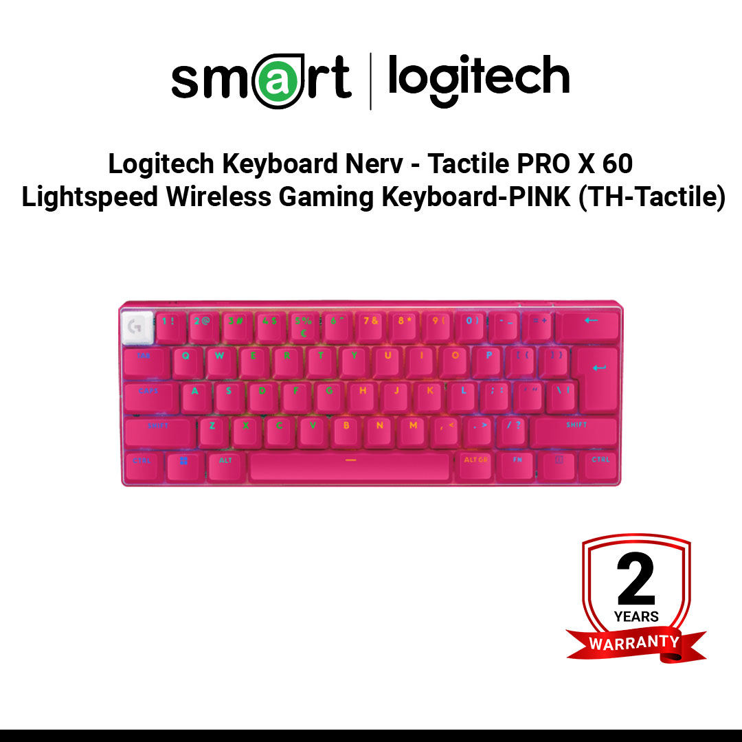 Logitech Keyboard Nerv - Tactile PRO X 60 Lightspeed Wireless Gaming Keyboard-PINK (TH-Tactile)