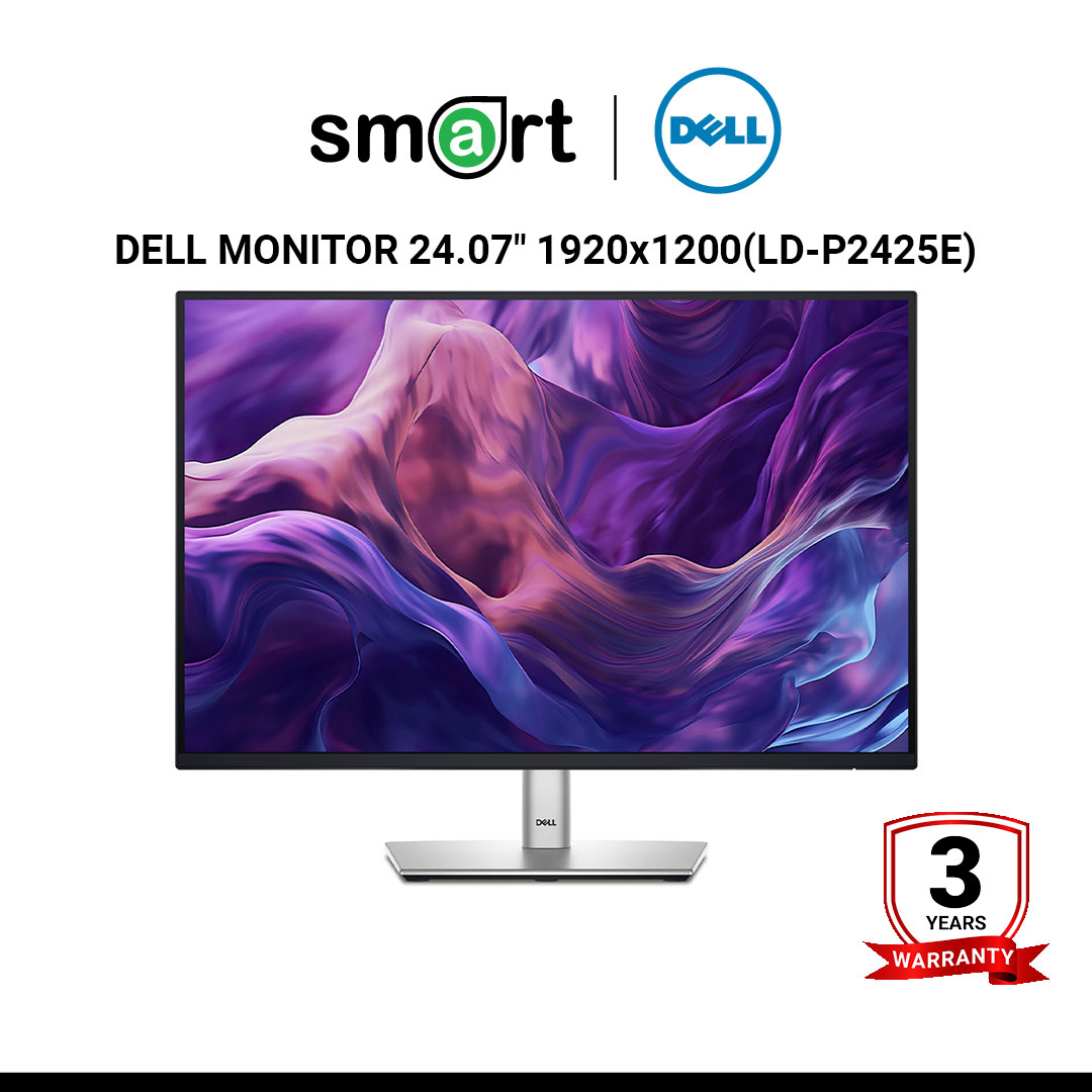 จอมอนิเตอร์  DELL 24 USB-C HUB MONITOR - P2425E , 24.07" 1920x1200 16:10 , HDMI+DP+RJ45/ 3Yrs Advance Exchange, NBD, Premium Panel Guarantee