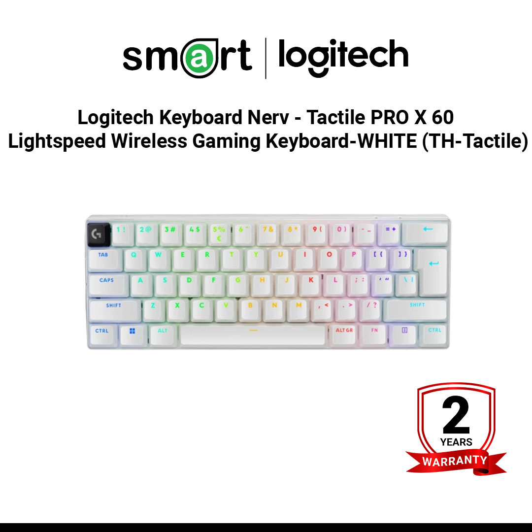 Logitech Keyboard Nerv - Tactile PRO X 60 Lightspeed Wireless Gaming Keyboard-WHITE (TH-Tactile)