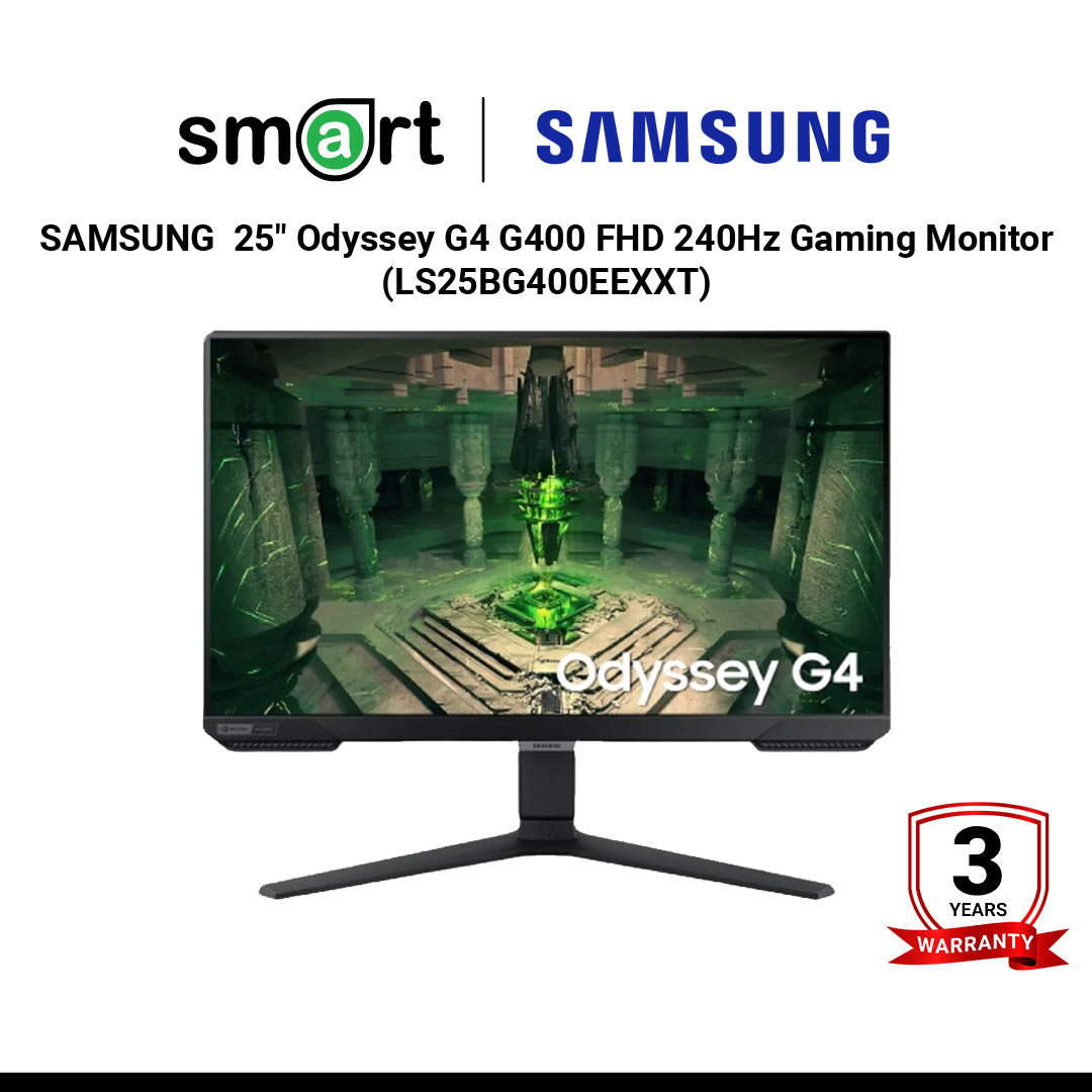 SAMSUNG  25" Odyssey G4 G400 FHD 240Hz Gaming Monitor (IPS, HDMI, DP) - LS25BG400EEXXT