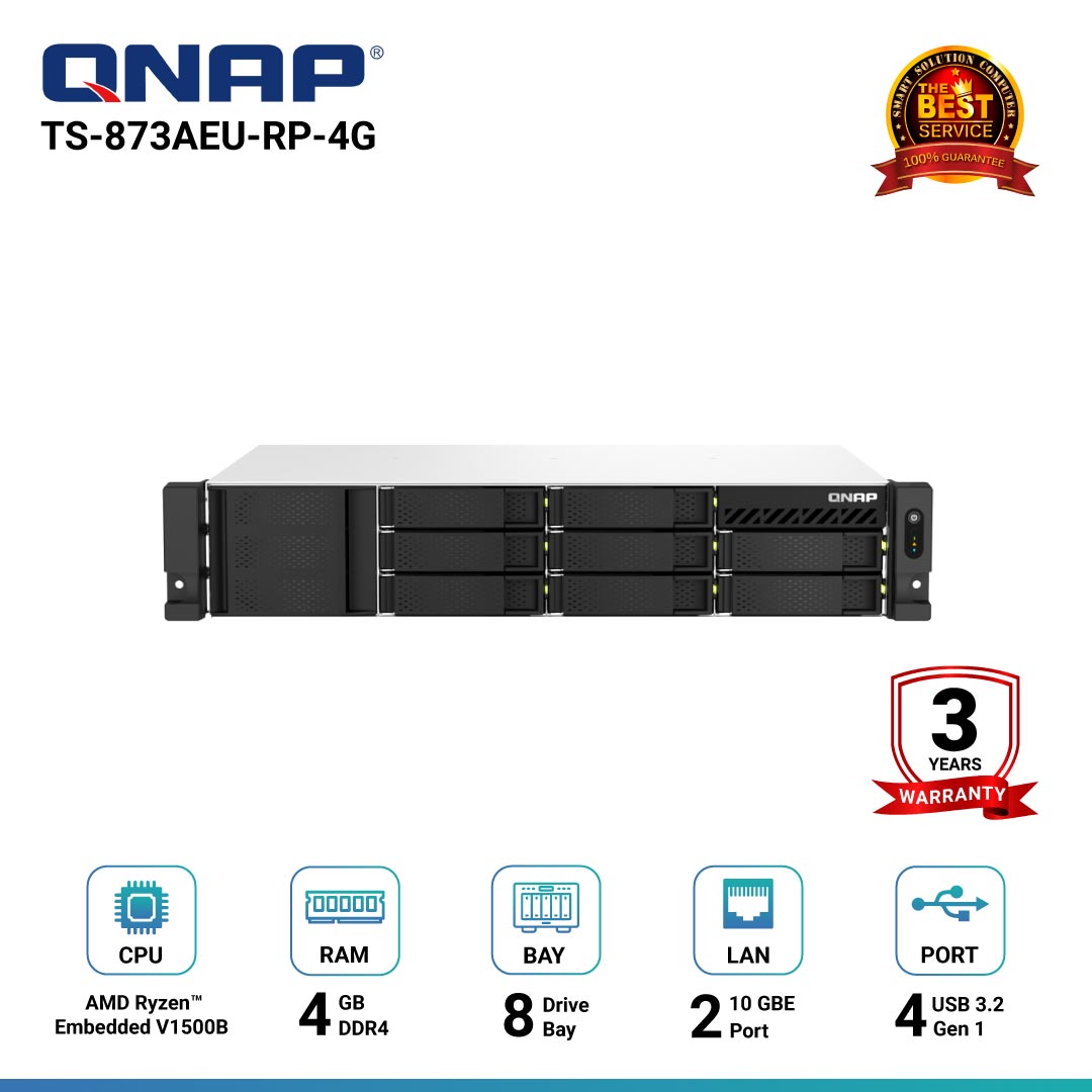 Qnap-TS-873AEU-RP-4G อุปกรณ์จัดเก็บข้อมูลบนเครือข่าย