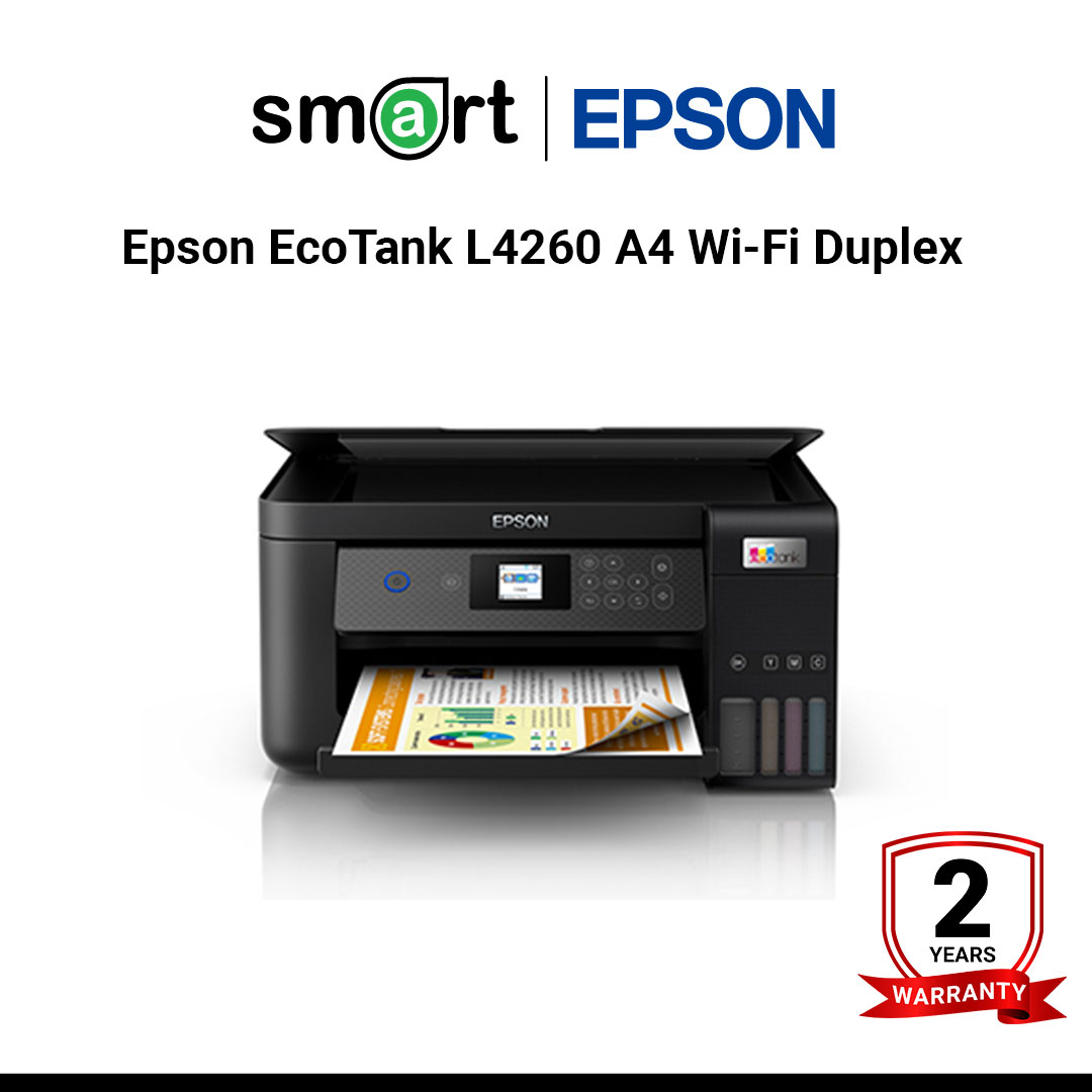 เครื่องพิมพ์อิงค์เจ็ท Epson EcoTank L4260 A4 Wi-Fi Duplex All-in-One Ink Tank Printer