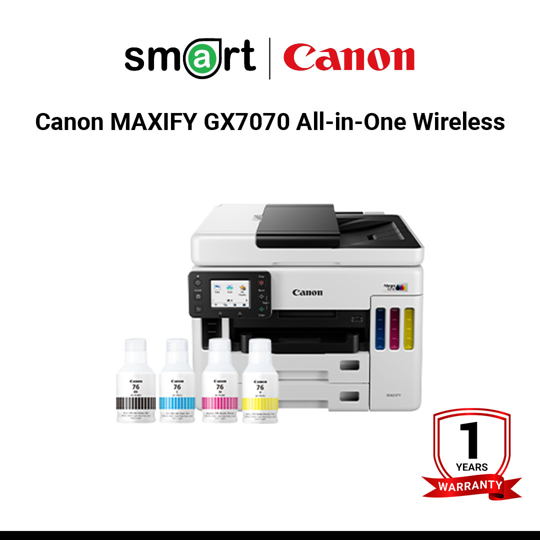 เครื่องพิมพ์อิงค์เจ็ท Canon MAXIFY GX7070 All-in-One Wireless Ink Tank (Colour)