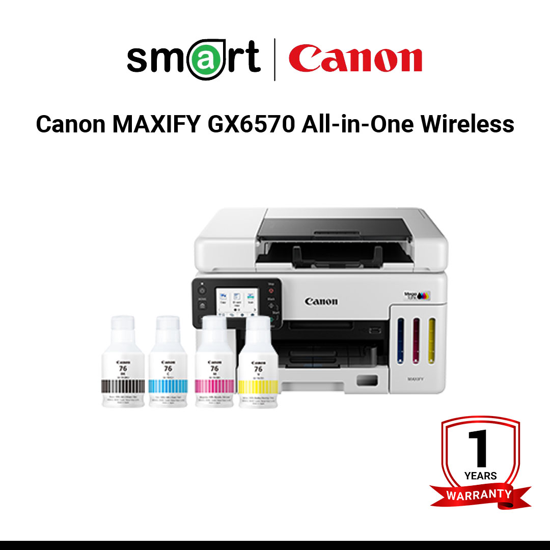 เครื่องพิมพ์อิงค์เจ็ท Canon MAXIFY GX6570 All-in-One Wireless Ink Tank (Colour)