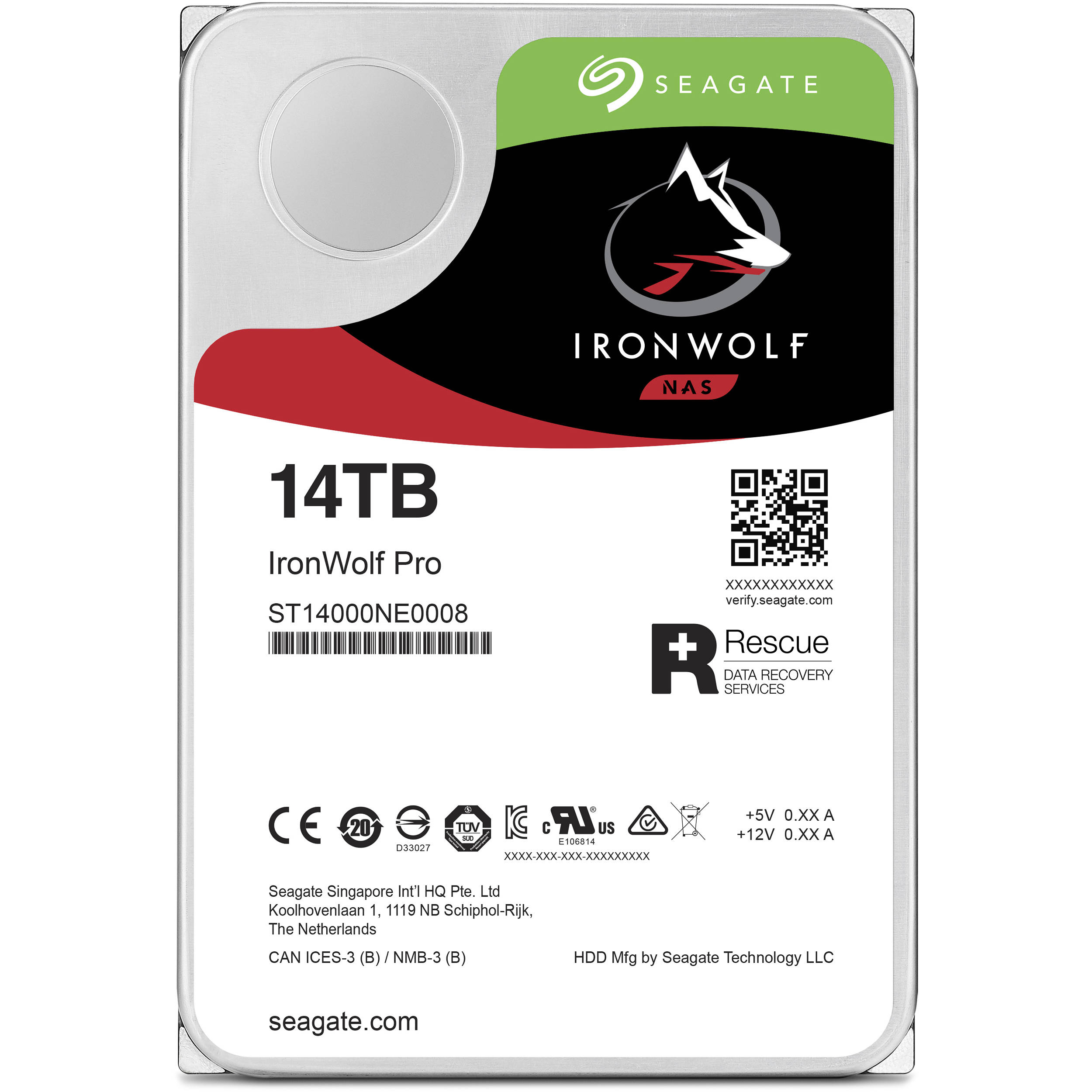 SEAGATE IronWolf Pro HDD 3.5" 14TB SATA-III 7200rpm Cache 256MB 14TB (SGT-ST14000NE0008)