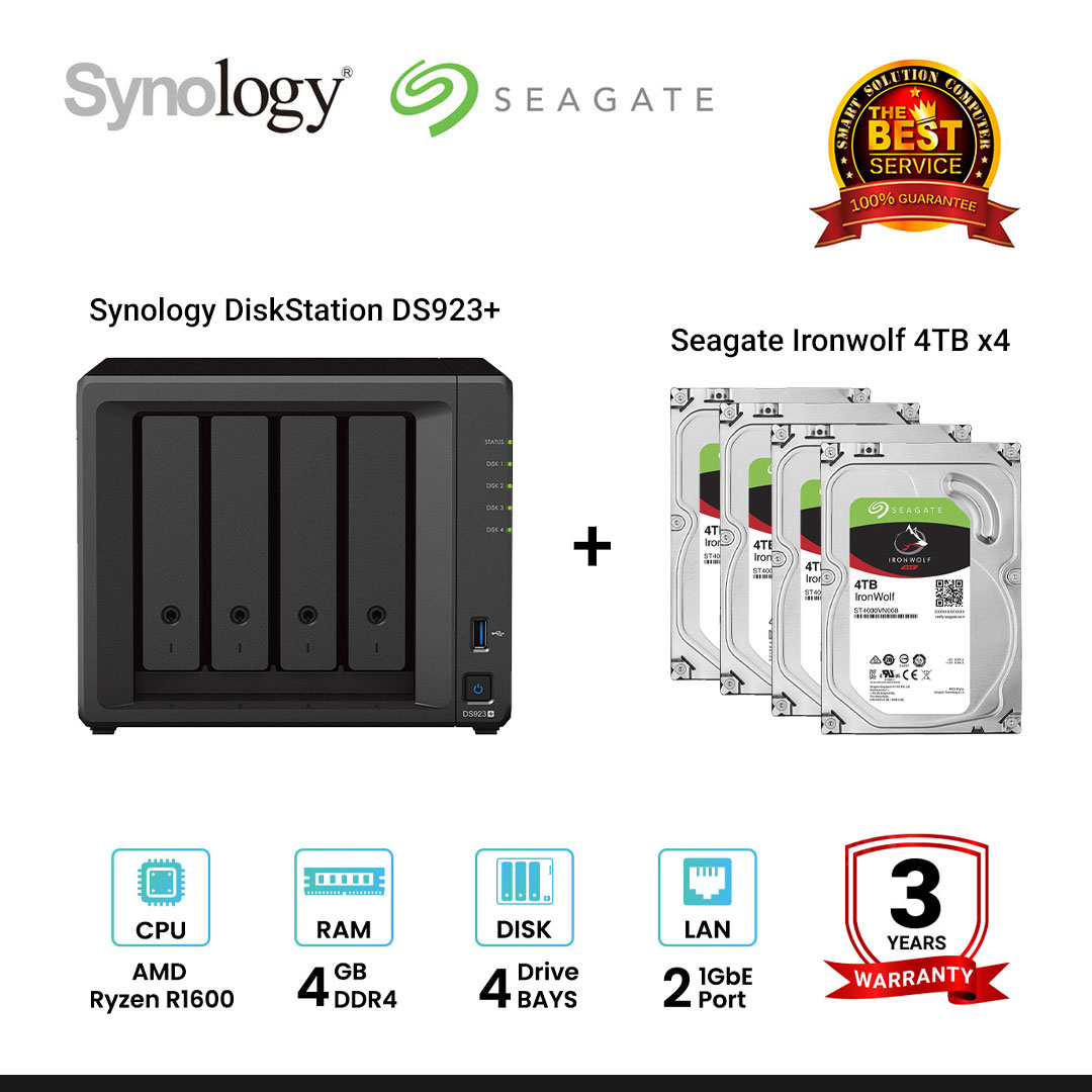 [NEW] Synology DiskStation DS923+ 4-Bay NAS + Seagate Ironwolf 4TB / 6TB / 8TB