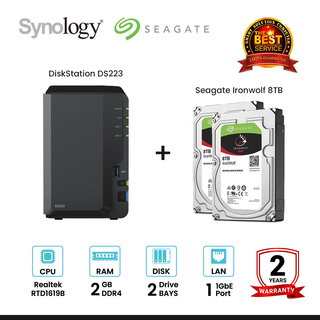 [NEW] Synology DiskStation DS223 2-Bay + Seagate Ironwolf 4TB / 6TB / 8TB