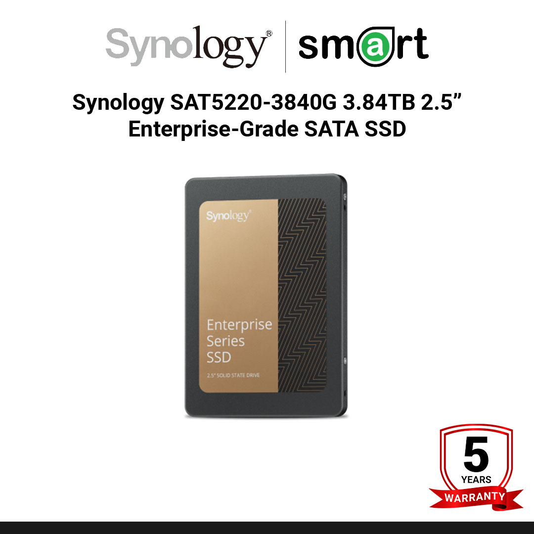 Synology SAT5220-3840G 3.84TB 2.5” Enterprise-Grade SATA SSD  | กรุณาติดต่อเจ้าหน้าเพื่อเช็คสินค้าก่อนทำการสั่งซื้อ