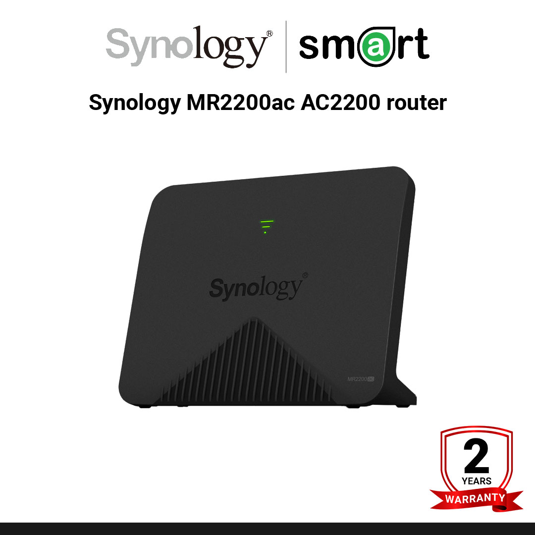 Synology MR2200ac AC2200 router, Tri Band, MU-MIMO, Single Wi-Fi name and seamless roaming with 802.11 k/v/r support, SRM