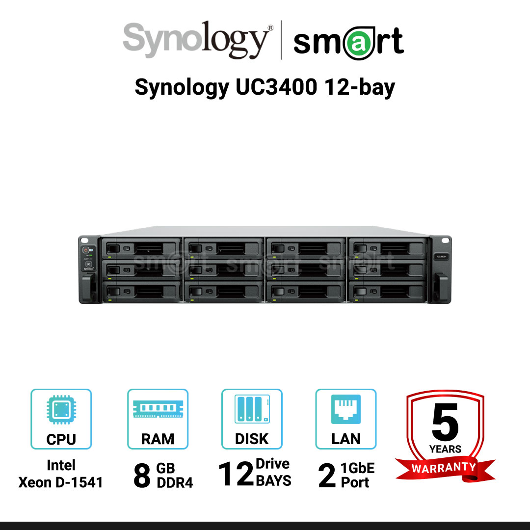 Synology UC3400 12-bay active-active iSCSI or FC SAN;  | กรุณาติดต่อเจ้าหน้าที่เพื่อขอใบเสนอราคา