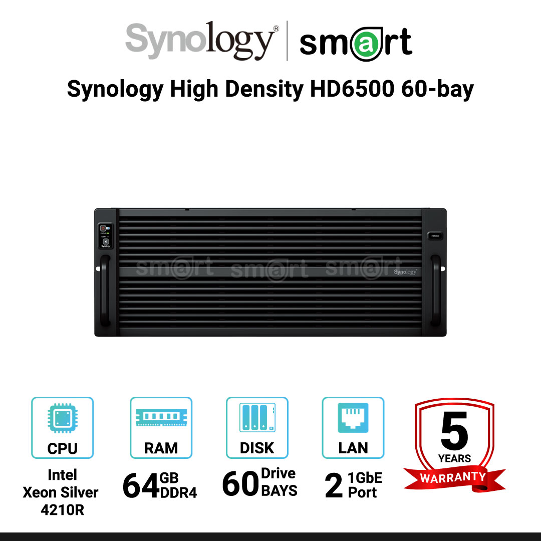 Synology High Density HD6500 60-bay RackStation (up to 300-bay)  | กรุณาติดต่อเจ้าหน้าที่เพื่อขอใบเสนอราคา