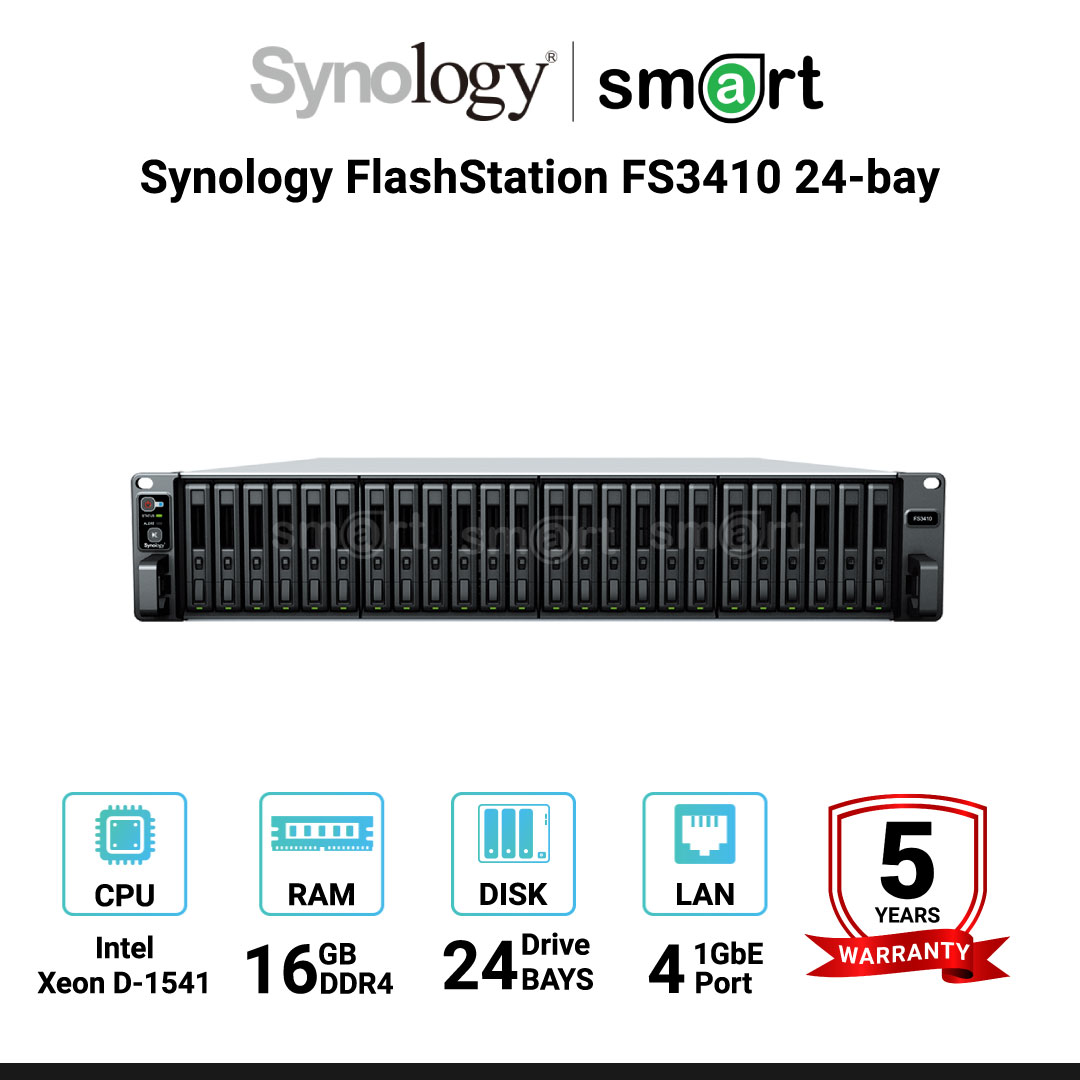 Synology FlashStation FS3410 24-bay 2.5" SATA All-flash storage  | กรุณาติดต่อเจ้าหน้าที่เพื่อขอใบเสนอราคา